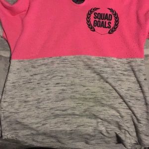 Pink and grey outfit